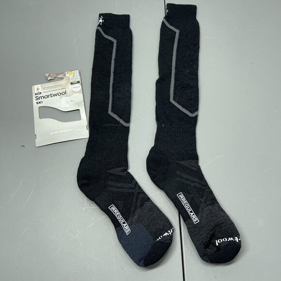 NWT Socks Smartwool Irregular Ski Socks Unisex Large BlackOver-the-Calf Cushion - Picture 2 of 7